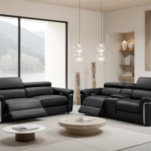 Somerville Electric Recliner Sofa Black 3+2 Set