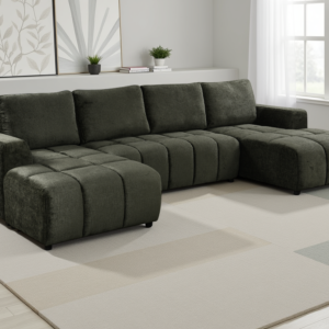 Shanghai Luxury Green U Shape Corner Sofabed