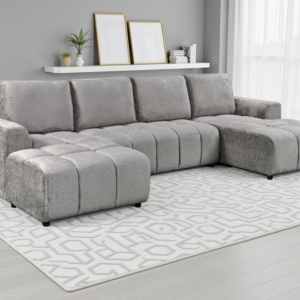 Shanghai Luxury Grey U Shape Corner Sofabed