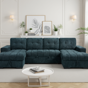 Palermo Sofabed Teal U Shape Corner