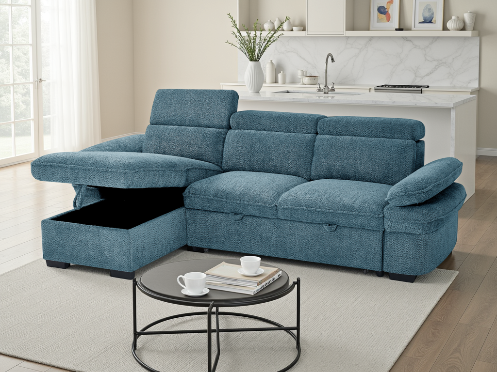 Hudson Sofabed Blue Universal Corner - Image 2